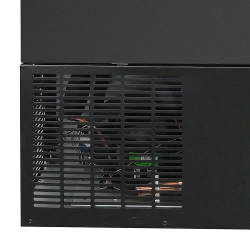 MoTak MBB-3D-90-X 90 3/8" Bar Refrigerator - 3 Swinging Solid Doors, Black, 115v