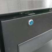 MoTak MBB-3D-90-X 90 3/8" Bar Refrigerator - 3 Swinging Solid Doors, Black, 115v