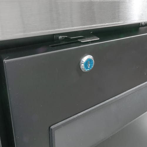MoTak MBB-3D-90-X 90 3/8" Bar Refrigerator - 3 Swinging Solid Doors, Black, 115v