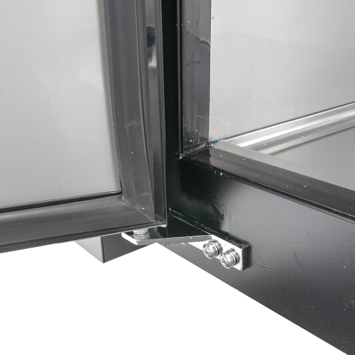 MoTak MBB-3D-90-X 90 3/8" Bar Refrigerator - 3 Swinging Solid Doors, Black, 115v