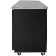 MoTak MBB-3D-90-G-X 90 3/8" Bar Refrigerator - 3 Swinging Glass Doors, Black, 115v
