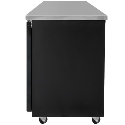 MoTak MBB-3D-90-G-X 90 3/8" Bar Refrigerator - 3 Swinging Glass Doors, Black, 115v