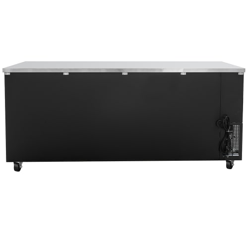 MoTak MBB-3D-90-G-X 90 3/8" Bar Refrigerator - 3 Swinging Glass Doors, Black, 115v
