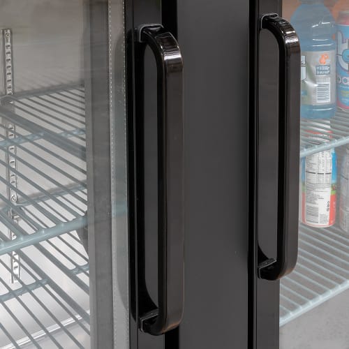 MoTak MBB-3D-90-G-X 90 3/8" Bar Refrigerator - 3 Swinging Glass Doors, Black, 115v