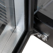 MoTak MBB-3D-90-G-X 90 3/8" Bar Refrigerator - 3 Swinging Glass Doors, Black, 115v