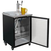 MoTak MBCBD-1-X 23 1/2" Kegerator Beer Dispenser w/ (1) Keg Capacity - (1) Column, Black, 115v
