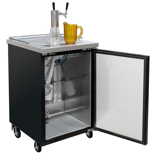 MoTak MBCBD-1-X 23 1/2" Kegerator Beer Dispenser w/ (1) Keg Capacity - (1) Column, Black, 115v