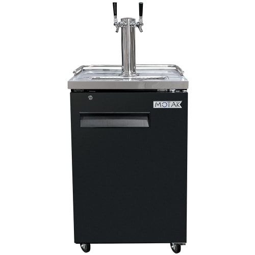 MoTak MBCBD-1-X 23 1/2" Kegerator Beer Dispenser w/ (1) Keg Capacity - (1) Column, Black, 115v