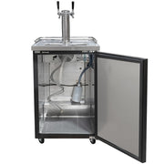 MoTak MBCBD-1-X 23 1/2" Kegerator Beer Dispenser w/ (1) Keg Capacity - (1) Column, Black, 115v