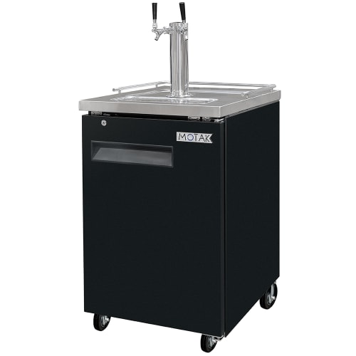 MoTak MBCBD-1-X 23 1/2" Kegerator Beer Dispenser w/ (1) Keg Capacity - (1) Column, Black, 115v