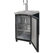 MoTak MBCBD-1-X 23 1/2" Kegerator Beer Dispenser w/ (1) Keg Capacity - (1) Column, Black, 115v