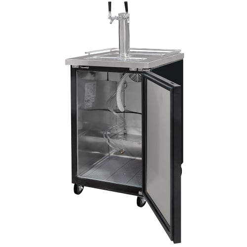 MoTak MBCBD-1-X 23 1/2" Kegerator Beer Dispenser w/ (1) Keg Capacity - (1) Column, Black, 115v