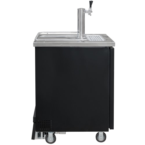 MoTak MBCBD-1-X 23 1/2" Kegerator Beer Dispenser w/ (1) Keg Capacity - (1) Column, Black, 115v