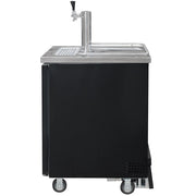 MoTak MBCBD-1-X 23 1/2" Kegerator Beer Dispenser w/ (1) Keg Capacity - (1) Column, Black, 115v