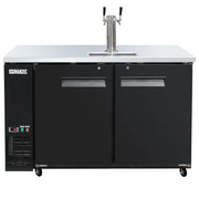MoTak MBCBD-2-X 58 7/8" Kegerator Beer Dispenser w/ (2) Keg Capacity - (1) Column, Black, 115v