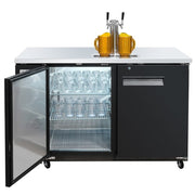 MoTak MBCBD-2-X 58 7/8" Kegerator Beer Dispenser w/ (2) Keg Capacity - (1) Column, Black, 115v