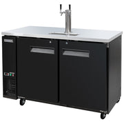 MoTak MBCBD-2-X 58 7/8" Kegerator Beer Dispenser w/ (2) Keg Capacity - (1) Column, Black, 115v