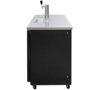MoTak MBCBD-2-X 58 7/8" Kegerator Beer Dispenser w/ (2) Keg Capacity - (1) Column, Black, 115v
