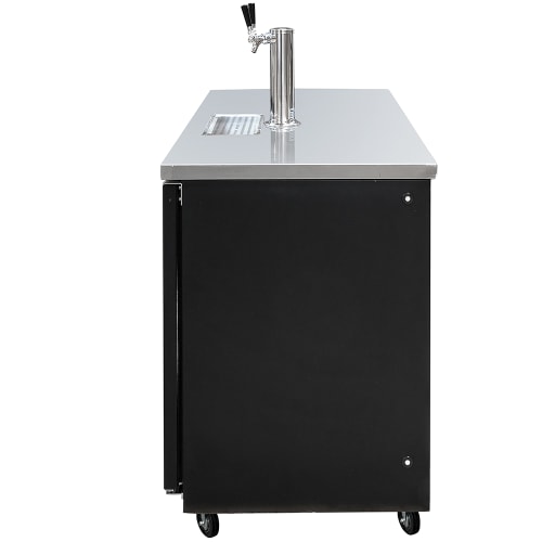 MoTak MBCBD-2-X 58 7/8" Kegerator Beer Dispenser w/ (2) Keg Capacity - (1) Column, Black, 115v