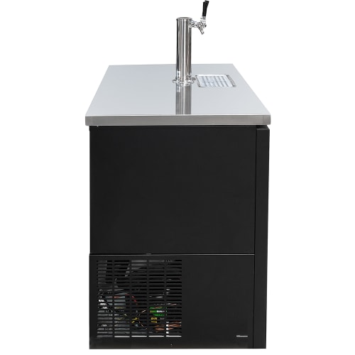 MoTak MBCBD-2-X 58 7/8" Kegerator Beer Dispenser w/ (2) Keg Capacity - (1) Column, Black, 115v