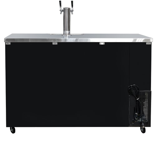 MoTak MBCBD-2-X 58 7/8" Kegerator Beer Dispenser w/ (2) Keg Capacity - (1) Column, Black, 115v