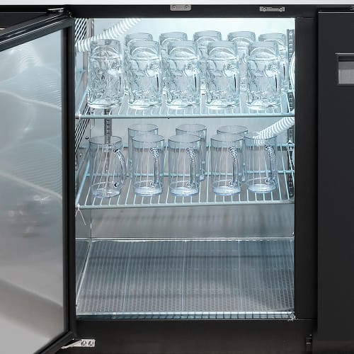 MoTak MBCBD-2-X 58 7/8" Kegerator Beer Dispenser w/ (2) Keg Capacity - (1) Column, Black, 115v