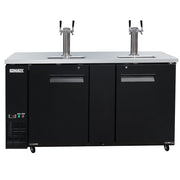 MoTak MBCBD-3-X 69 1/8" Kegerator Beer Dispenser w/ (2) Keg Capacity - (2) Column, Black, 115v