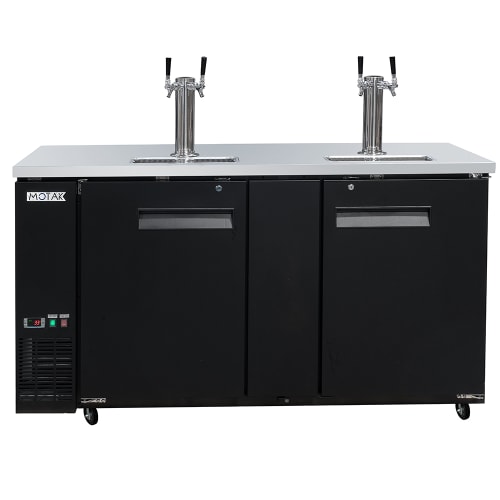 MoTak MBCBD-3-X 69 1/8" Kegerator Beer Dispenser w/ (2) Keg Capacity - (2) Column, Black, 115v