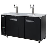MoTak MBCBD-3-X 69 1/8" Kegerator Beer Dispenser w/ (2) Keg Capacity - (2) Column, Black, 115v