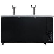 MoTak MBCBD-3-X 69 1/8" Kegerator Beer Dispenser w/ (2) Keg Capacity - (2) Column, Black, 115v