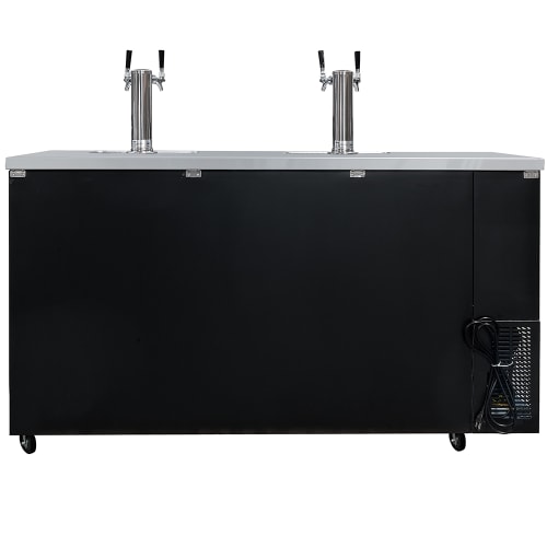 MoTak MBCBD-3-X 69 1/8" Kegerator Beer Dispenser w/ (2) Keg Capacity - (2) Column, Black, 115v