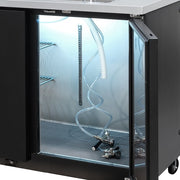 MoTak MBCBD-3-X 69 1/8" Kegerator Beer Dispenser w/ (2) Keg Capacity - (2) Column, Black, 115v