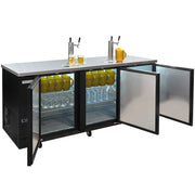 MoTak MBCBD-4-X 90 3/8" Kegerator Beer Dispenser w/ (3) Keg Capacity - (2) Column, Black, 115v