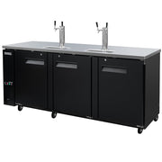MoTak MBCBD-4-X 90 3/8" Kegerator Beer Dispenser w/ (3) Keg Capacity - (2) Column, Black, 115v
