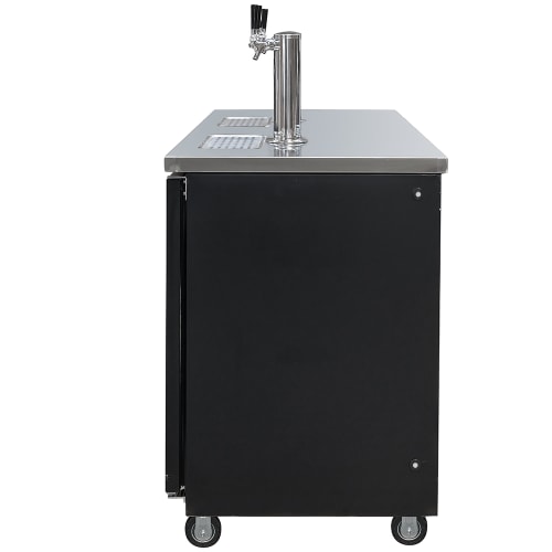 MoTak MBCBD-4-X 90 3/8" Kegerator Beer Dispenser w/ (3) Keg Capacity - (2) Column, Black, 115v