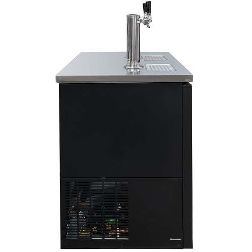 MoTak MBCBD-4-X 90 3/8" Kegerator Beer Dispenser w/ (3) Keg Capacity - (2) Column, Black, 115v
