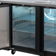 MoTak MBCBD-4-X 90 3/8" Kegerator Beer Dispenser w/ (3) Keg Capacity - (2) Column, Black, 115v