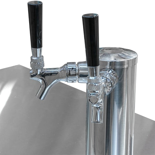 MoTak MBCBD-4-X 90 3/8" Kegerator Beer Dispenser w/ (3) Keg Capacity - (2) Column, Black, 115v