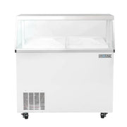 MoTak MDC18-X 47" Mobile Ice Cream Dipping Cabinet w/ 12 Tub Capacity - White, 115v