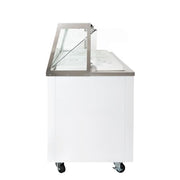 MoTak MDC18-X 47" Mobile Ice Cream Dipping Cabinet w/ 12 Tub Capacity - White, 115v
