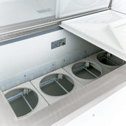 MoTak MDC18-X 47" Mobile Ice Cream Dipping Cabinet w/ 12 Tub Capacity - White, 115v