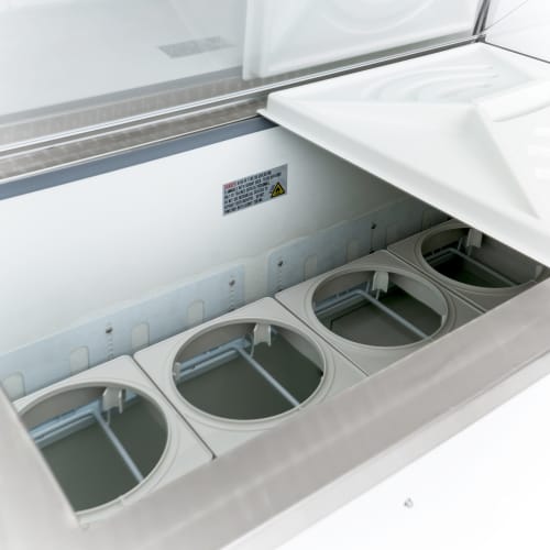 MoTak MDC18-X 47" Mobile Ice Cream Dipping Cabinet w/ 12 Tub Capacity - White, 115v