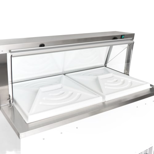 MoTak MDC18-X 47" Mobile Ice Cream Dipping Cabinet w/ 12 Tub Capacity - White, 115v