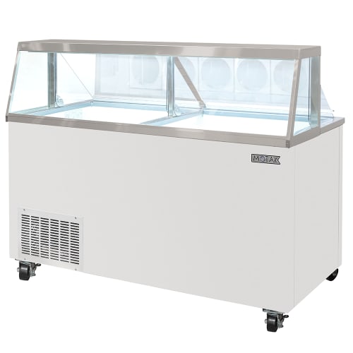 MoTak MDC26-X 67 3/4" Mobile Ice Cream Dipping Cabinet w/ 20 Tub Capacity - White, 115v