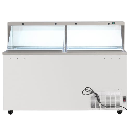 MoTak MDC26-X 67 3/4" Mobile Ice Cream Dipping Cabinet w/ 20 Tub Capacity - White, 115v