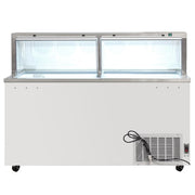 MoTak MDC26-X 67 3/4" Mobile Ice Cream Dipping Cabinet w/ 20 Tub Capacity - White, 115v