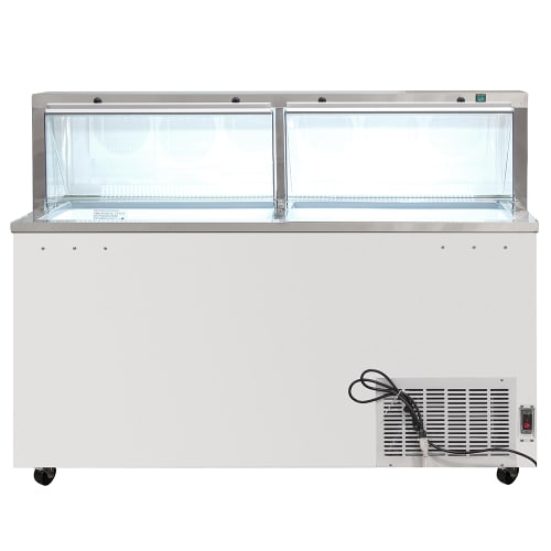 MoTak MDC26-X 67 3/4" Mobile Ice Cream Dipping Cabinet w/ 20 Tub Capacity - White, 115v