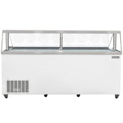 MoTak MDC35-X 88 5/8" Mobile Ice Cream Dipping Cabinet w/ 28 Tub Capacity - White, 115v