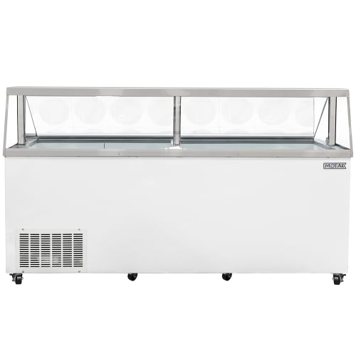 MoTak MDC35-X 88 5/8" Mobile Ice Cream Dipping Cabinet w/ 28 Tub Capacity - White, 115v