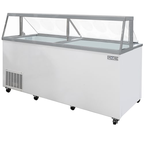 MoTak MDC35-X 88 5/8" Mobile Ice Cream Dipping Cabinet w/ 28 Tub Capacity - White, 115v